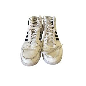 Adidas - Mens Hoops 2.0 Mid White Black Top Size 12 Used No Box